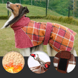 Manteau pour Grand Chien Hiver - Polaire Chaud à Carreaux