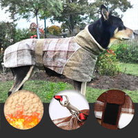 Manteau pour Grand Chien Hiver - Polaire Chaud à Carreaux