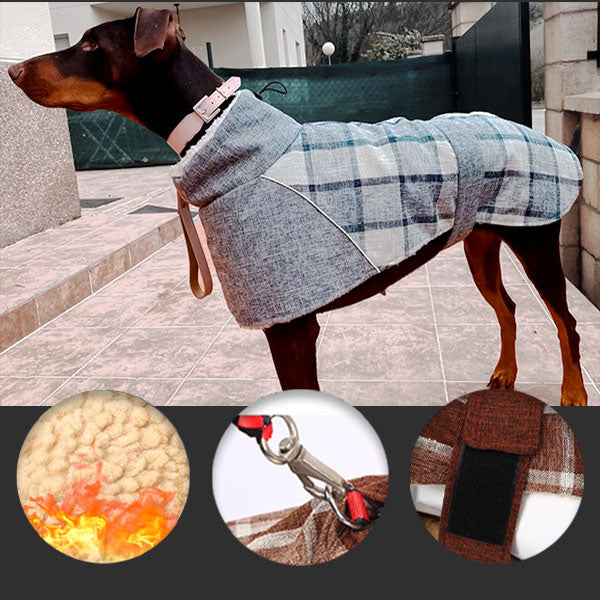 Manteau En Polaire Pour Lévrier Grande Taille - Vêtement Chien Bleu Foncé Taille M