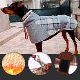 Manteau pour Grand Chien Hiver - Polaire Chaud à Carreaux